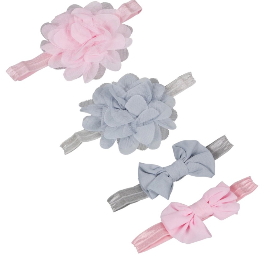 Baby Head-wraps with Flowers and Bows